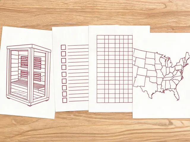 Far infrared sauna requirement desk illustration